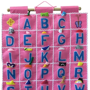 ABC Alphabet Wall Hanging (PINK) Educational Chart Toddler Preschoolers
