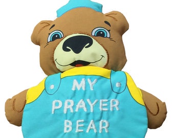 My Prayer Bear Fabric Soft Play Bear for Christian Toddlers and Children, Cloth Activity Pretend Play Toy