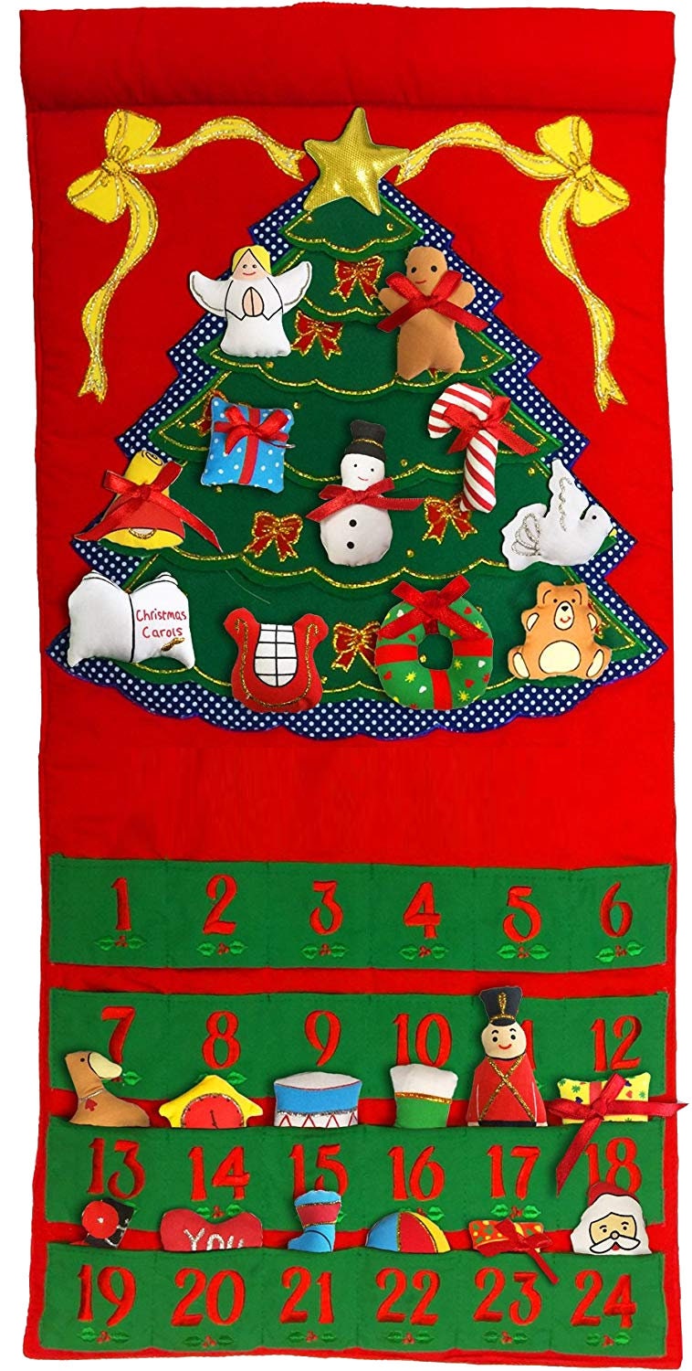 Personalized Christmas Tree Fabric Advent Calendar Family Etsy
