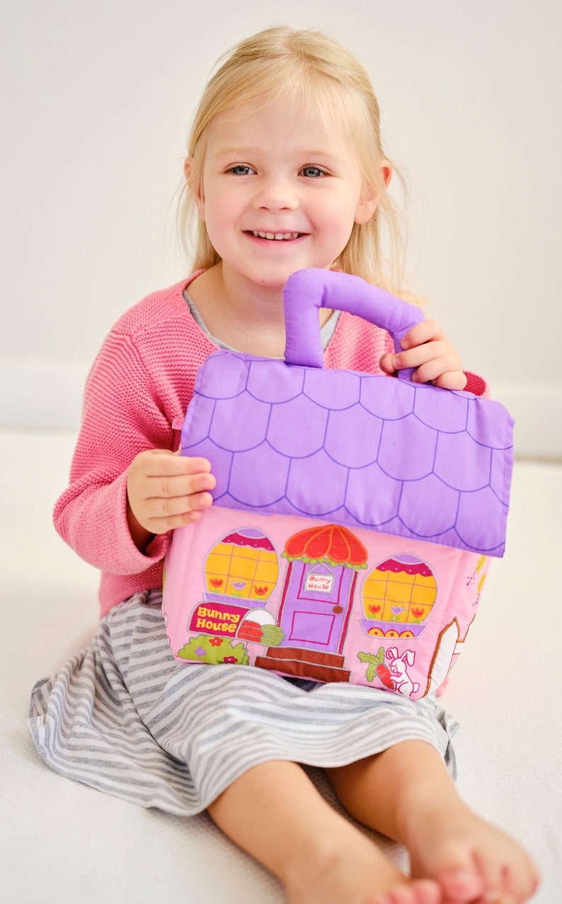 Kids Theater Play Set Bunny House Fabric Play Set Soft Foldable