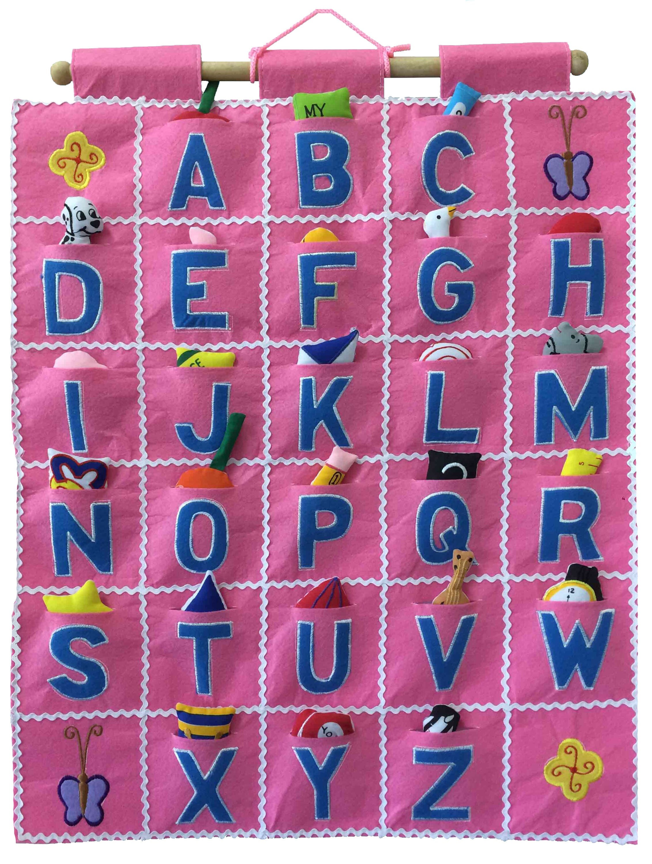 ABC Alphabet Wall Hanging (PINK) Educational Chart Toddler