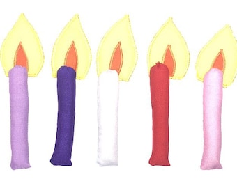 Set of Candles & Flames (Bags And Wall Hanging Not Included) - Replacement pieces for Happy Hanukkah Wall Hanging by Pockets of Learning