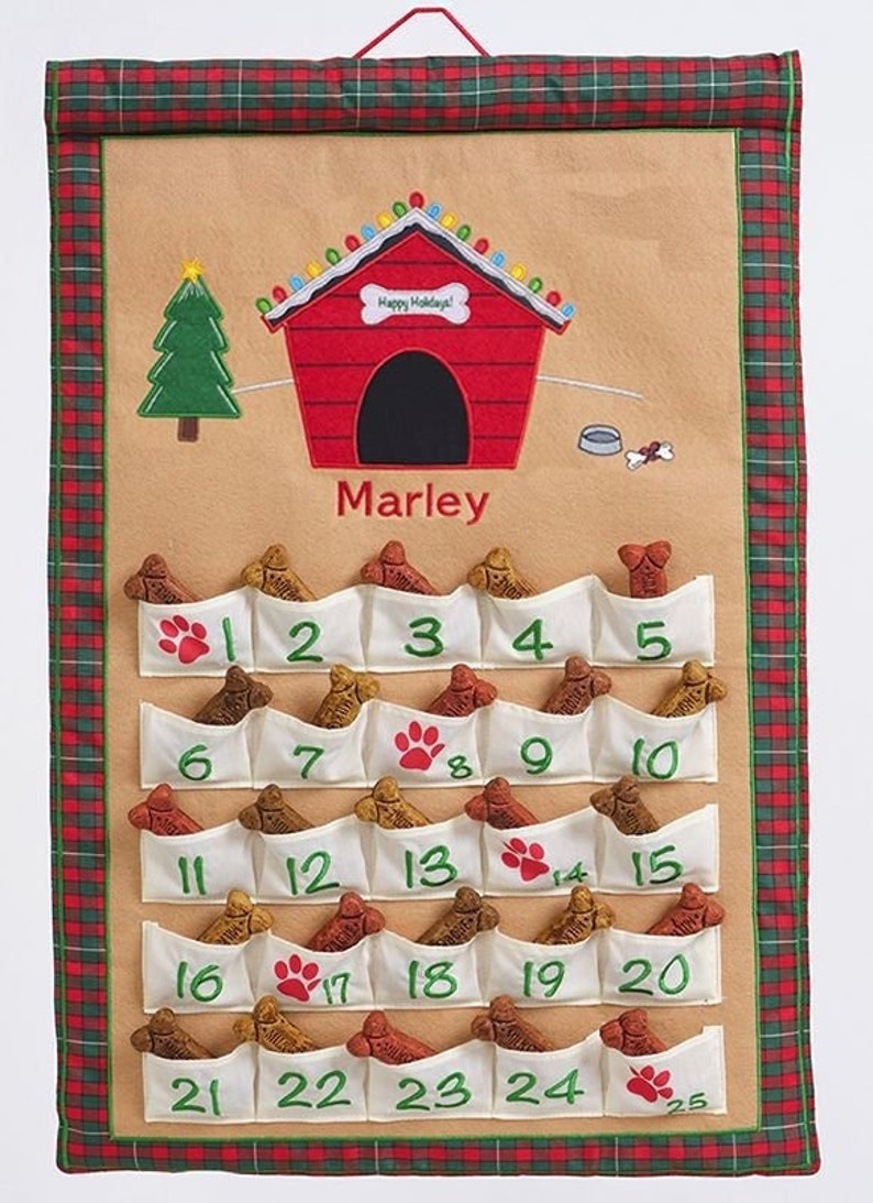 Personalized Dog Advent Calendar Pet Christmas Countdown Etsy