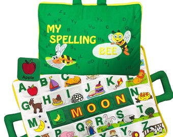 Personalized My Spelling Bee Travel Bag, Activity Busy Book for Toddlers and Children for Children, Alphabet Quiet Book