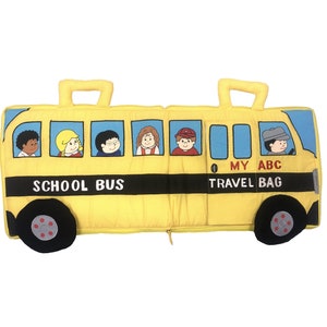 Sac de voyage en bus scolaire My ABC, livre d'activités occupé pour les tout-petits et les enfants, livre silencieux pour l'apprentissage précoce de l'alphabet par Pockets of Learning