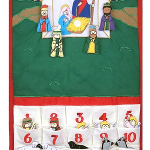 Personalized Traditional Manger Cloth Nativity Advent Calendar Christian Family & Kids Christmas Countdown Ornaments by Pockets of Learning no personalization