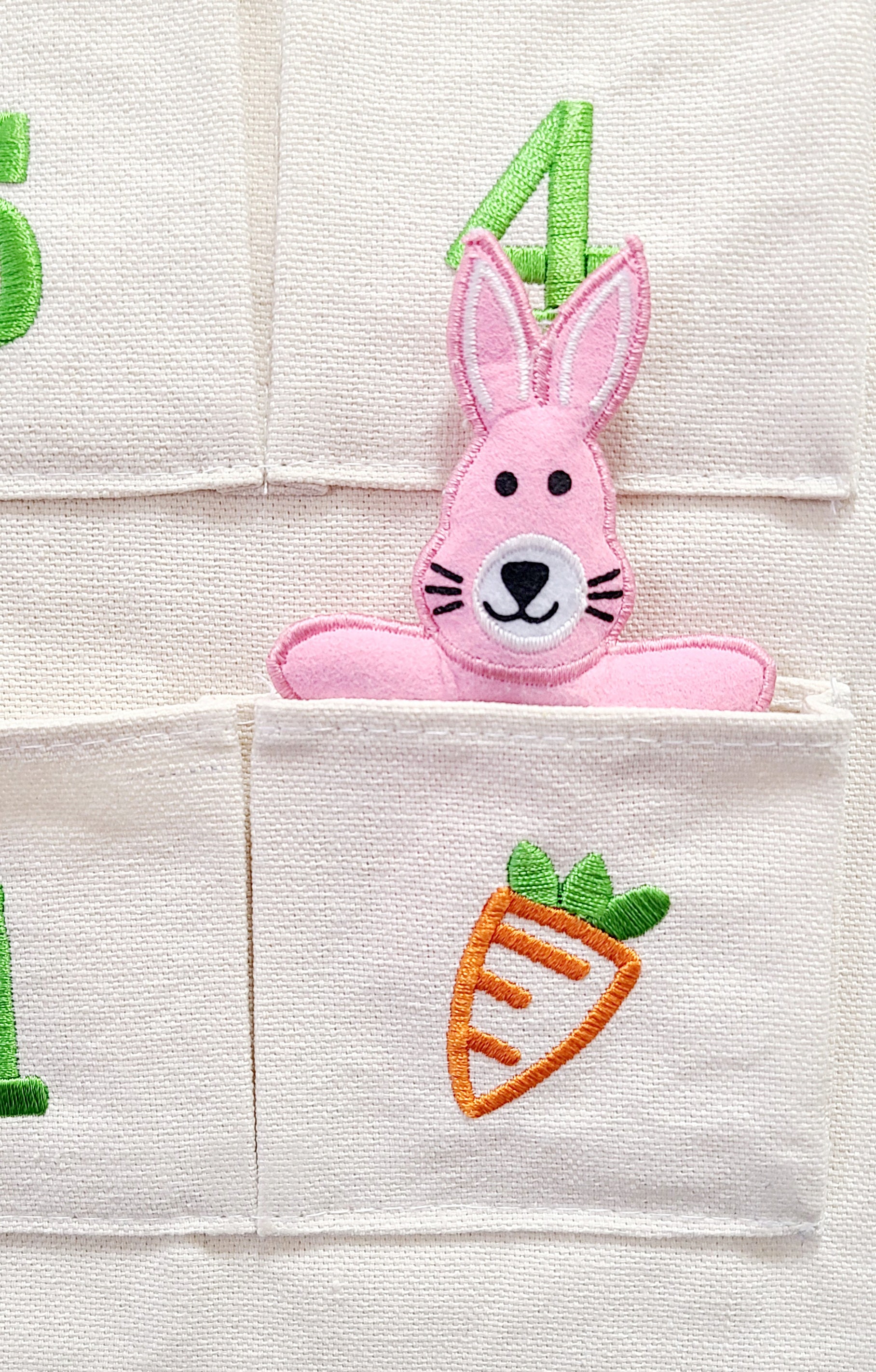Happy Easter Countdown Calendar Canvas Advent Wall Hanging W/ Bunny ...