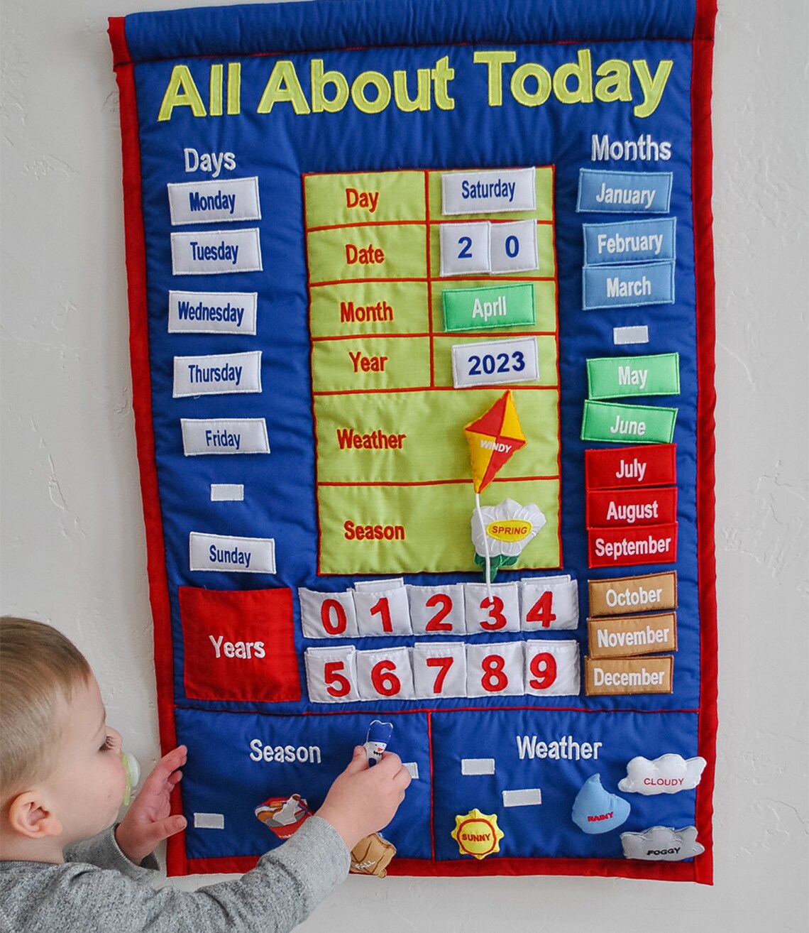 All About Today Cloth Calendar by Pockets of Learning Etsy