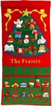 Personalized Christmas Tree Fabric Advent Calendar, Family Countdown Pockets of Learning 