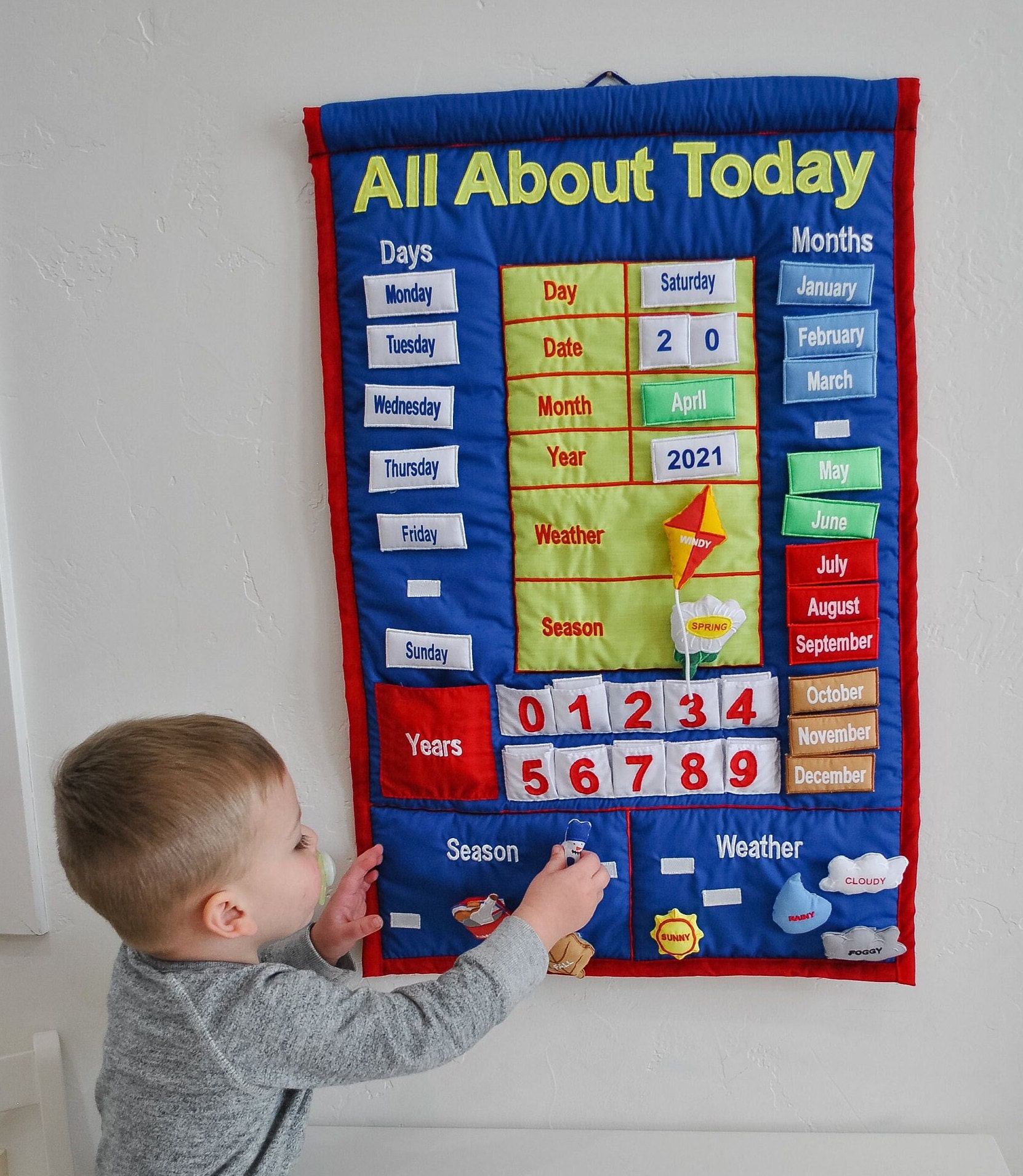 All About Today Cloth Calendar by Pockets of Learning Etsy