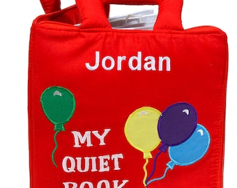 Personalized My Quiet Book Cloth Montessori baby toddler interactive busy book activity Early Education toy by Pockets of Learning
