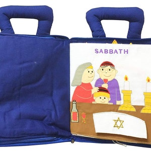 Personalized Jewish Holiday Book Cloth Interactive Kids Toddler Quiet Busy Book Hebrew Gift by Pockets of Learning image 6