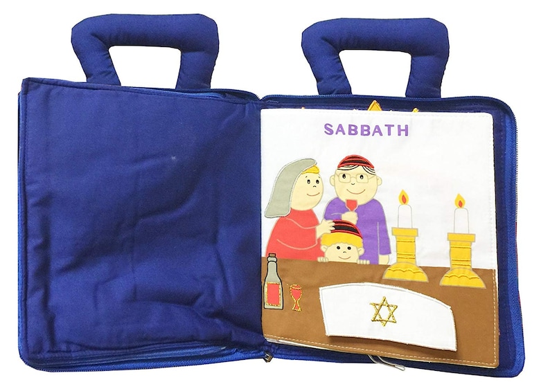 Personalized Jewish Holiday Book Cloth Interactive Kids Toddler Quiet Busy Book Hebrew Gift by Pockets of Learning image 6