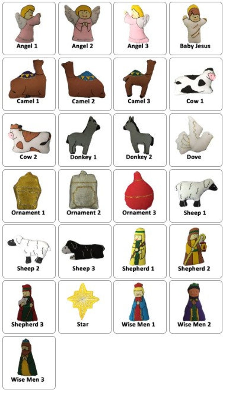 Personalized Traditional Manger Cloth Nativity Advent Calendar Christian Family & Kids Christmas Countdown Ornaments by Pockets of Learning image 3