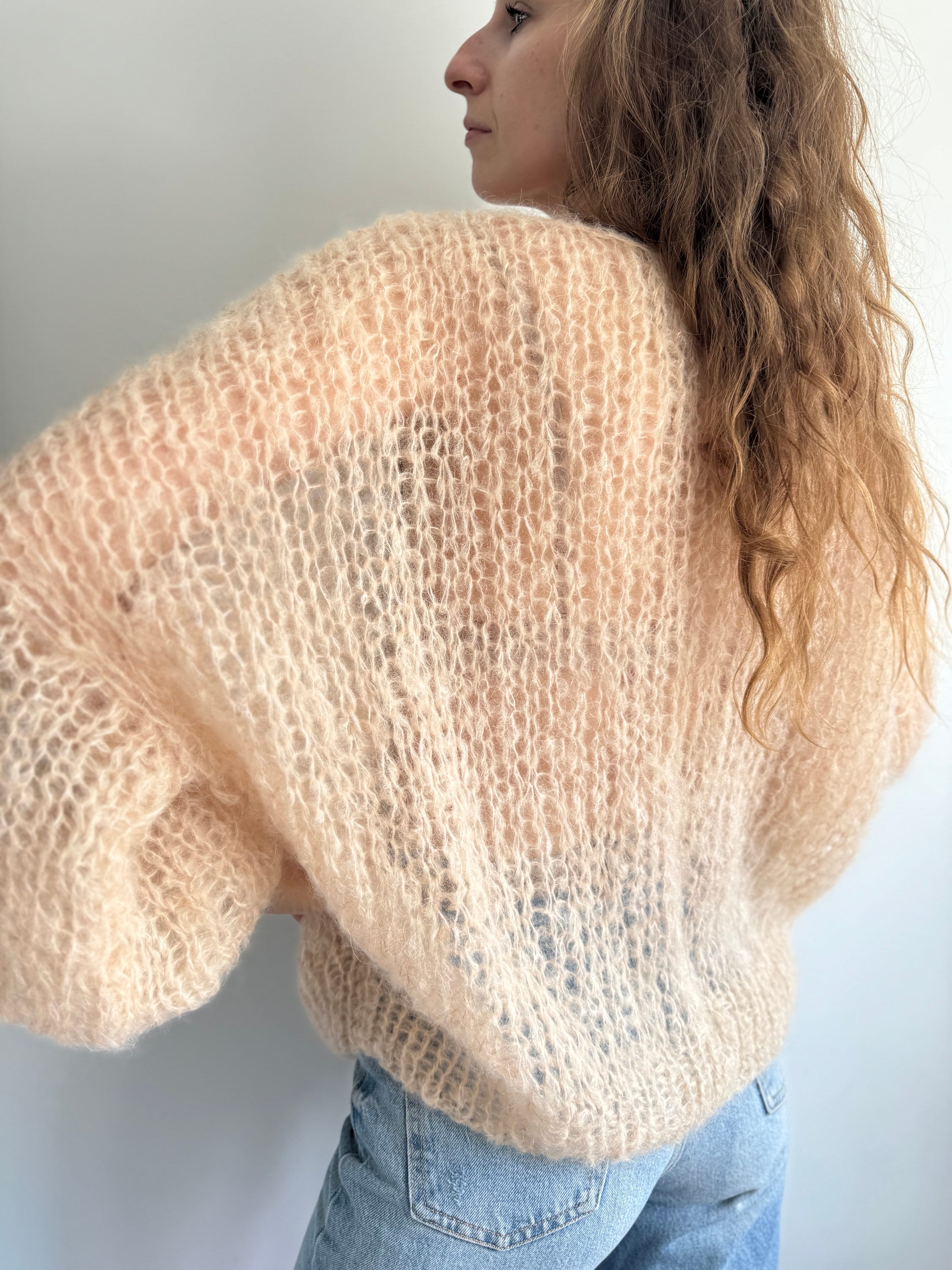 Black Chunky Knit Mohair Sweater Black Oversized Knitted