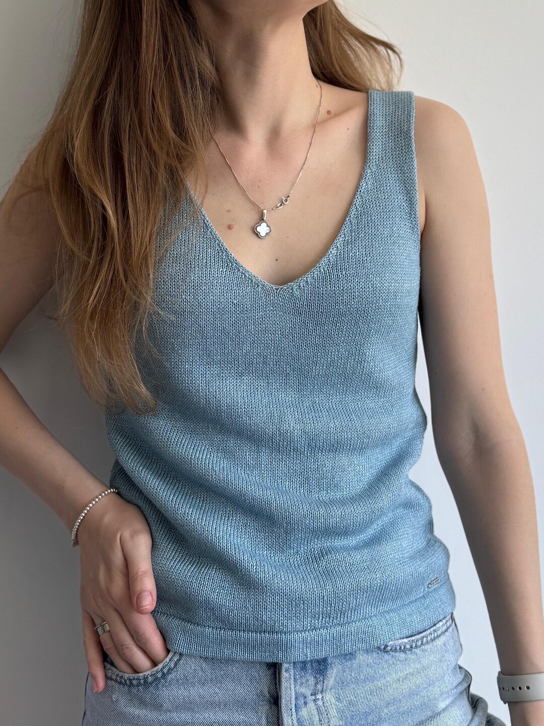 Blue Ridge Linen Top main image 1