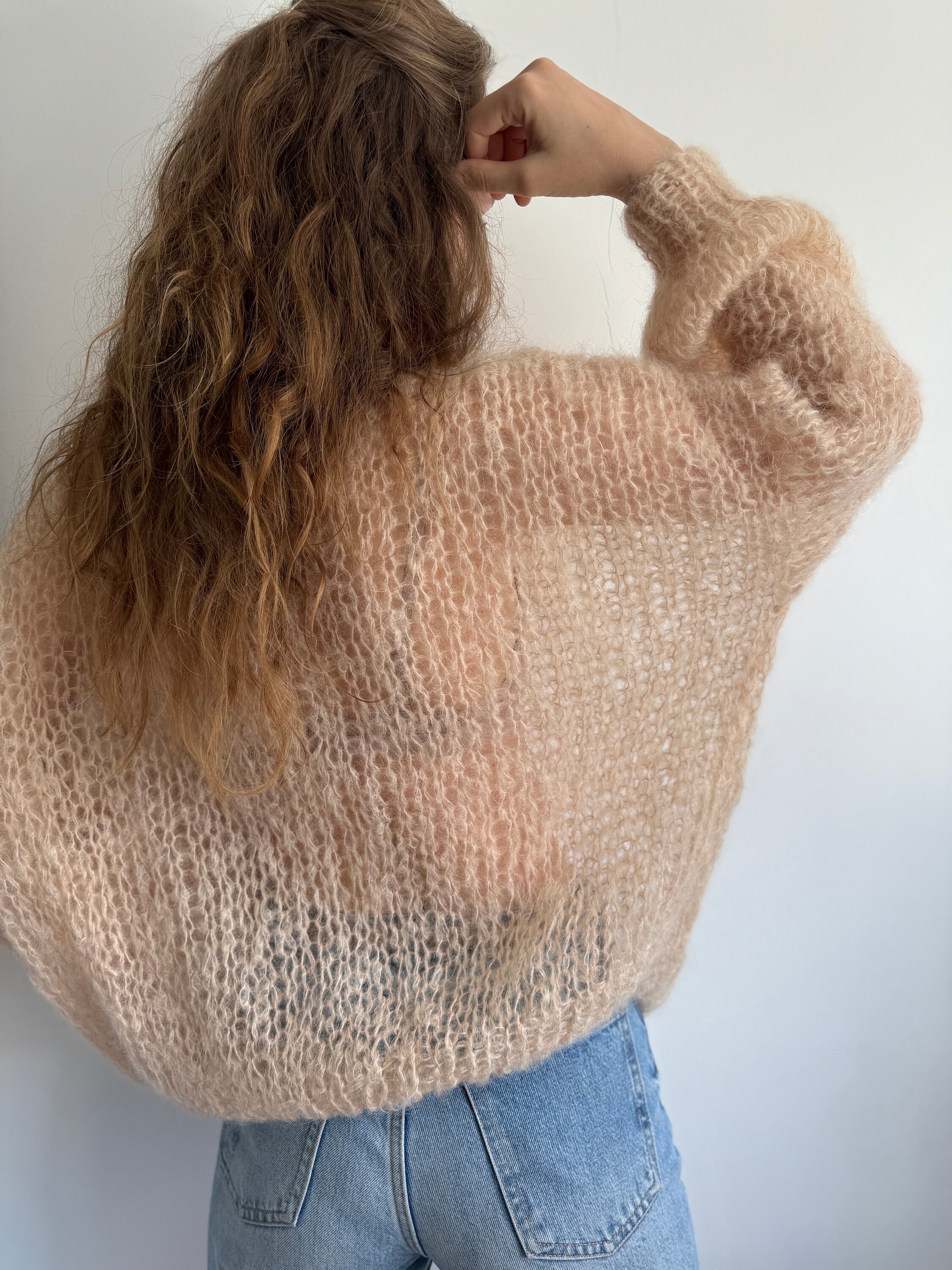 Black Chunky Knit Mohair Sweater Black Oversized Knitted Black Chunky Knit Mohair Sweater Black Oversized Knitted