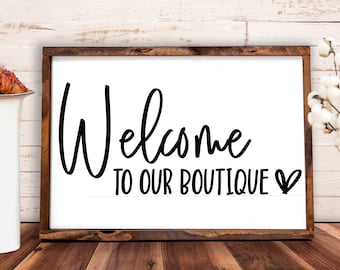 Willkommen in unserer Boutique SVG - Willkommensschild SVG - Bauernhaus SVG - Willkommen svg - Cricut Schnitt Dateien - png - dxf - eps - Willkommen digitaler Download