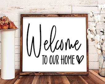 Willkommen in unserem Haus SVG - Willkommensschild SVG - Bauernhaus SVG - Willkommen svg - Cricut Schnitt Dateien - png - dxf - eps - Willkommen digitaler Download