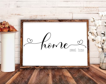 Home Sweet Home SVG - Bauernhaus Zeichen SVG - Haus SVG - Haus Svg Zitat - Familie Svg - Wohnkultur - Schneiden von Dateien für Cricut - Eps - Dfx - Png