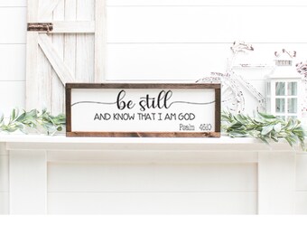 Seien Sie still und wissen, dass ich Gott SVG - Psalm SVG - Christian SVG - inspirierende Svg - Bibel Vers Svg - Png - digitaler Download - Eps - Dxf