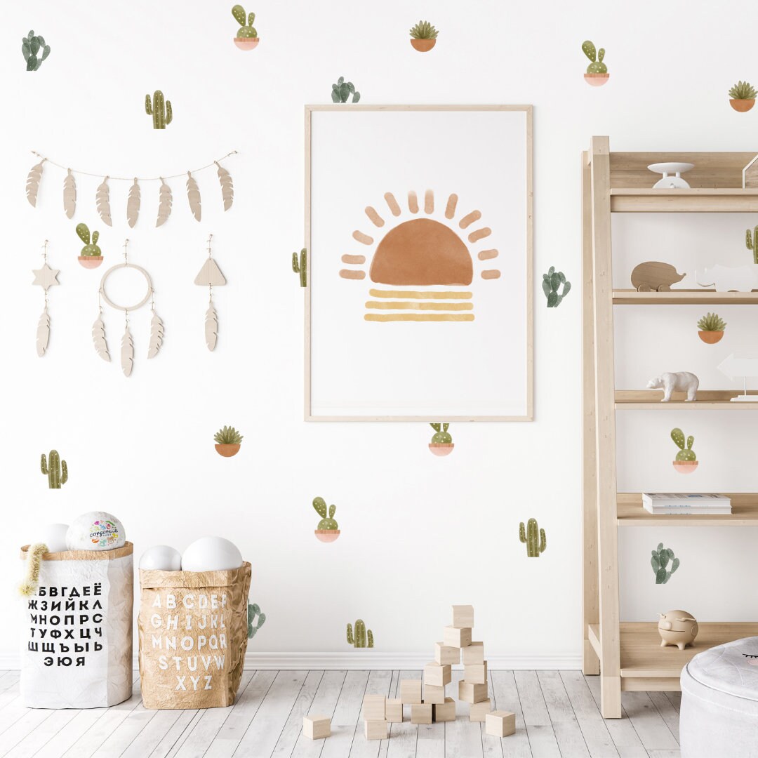 Wall Decals Cactus, Wall Decal, Removable Wall Decals, Wall Stickers