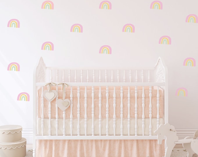 Rainbow Wall Art Decal Girls Nursery Vinyl Wall Decor - Etsy