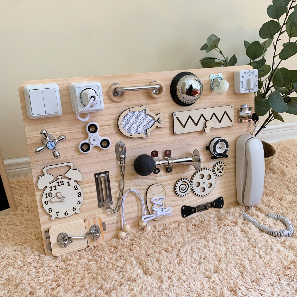 Sensory Busy Board Montessori Lernspielchen Latch Board Etsy