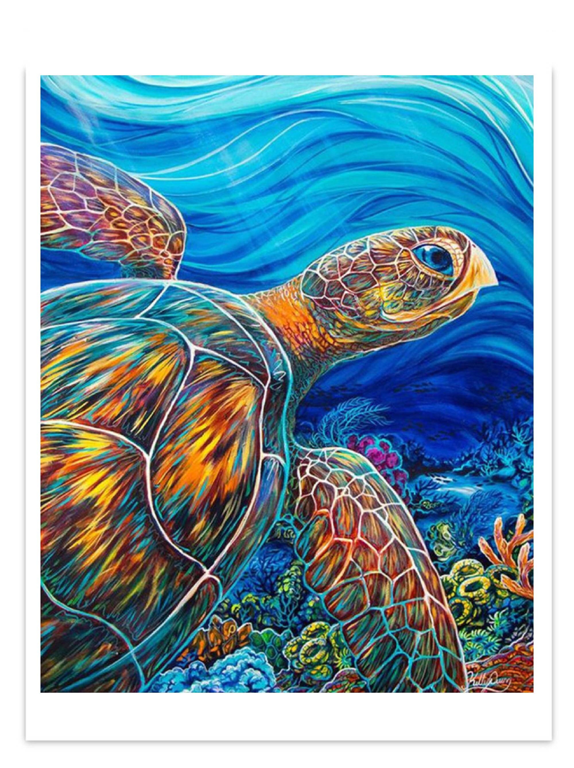 Sea Turtle 5D Diy Diamond Painting Kit Full Drill MosaicRound | Etsy