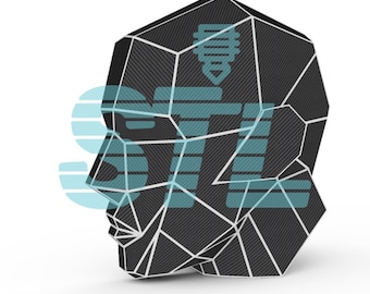 Low-poly fold & weld 3D printed head form STL files