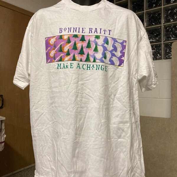 NOS Bonnie Raitt Make a Change shirt 1980s XL Hanes tag
