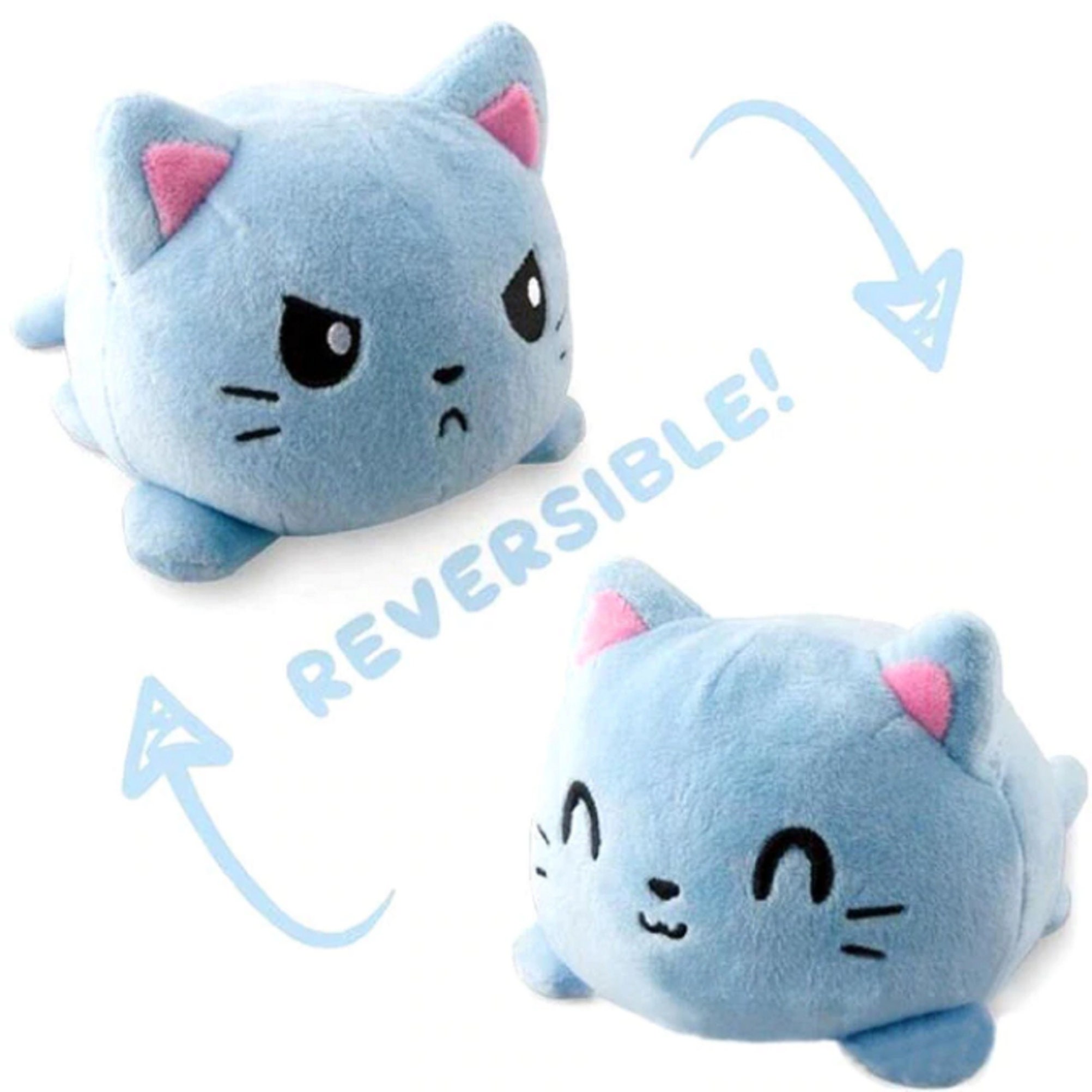 Reversible Cute Blue Cat Plush | Etsy