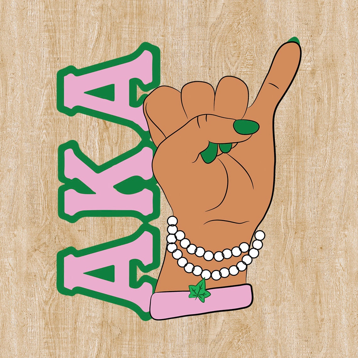 Aka Pink And Green Hand Sign 2020 Kappa Aka Sorority Hand Sign Etsy