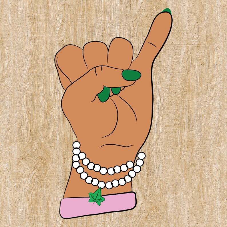 Aka Pink And Green Hand Sign 2020 Kappa Aka Sorority Hand Sign Etsy