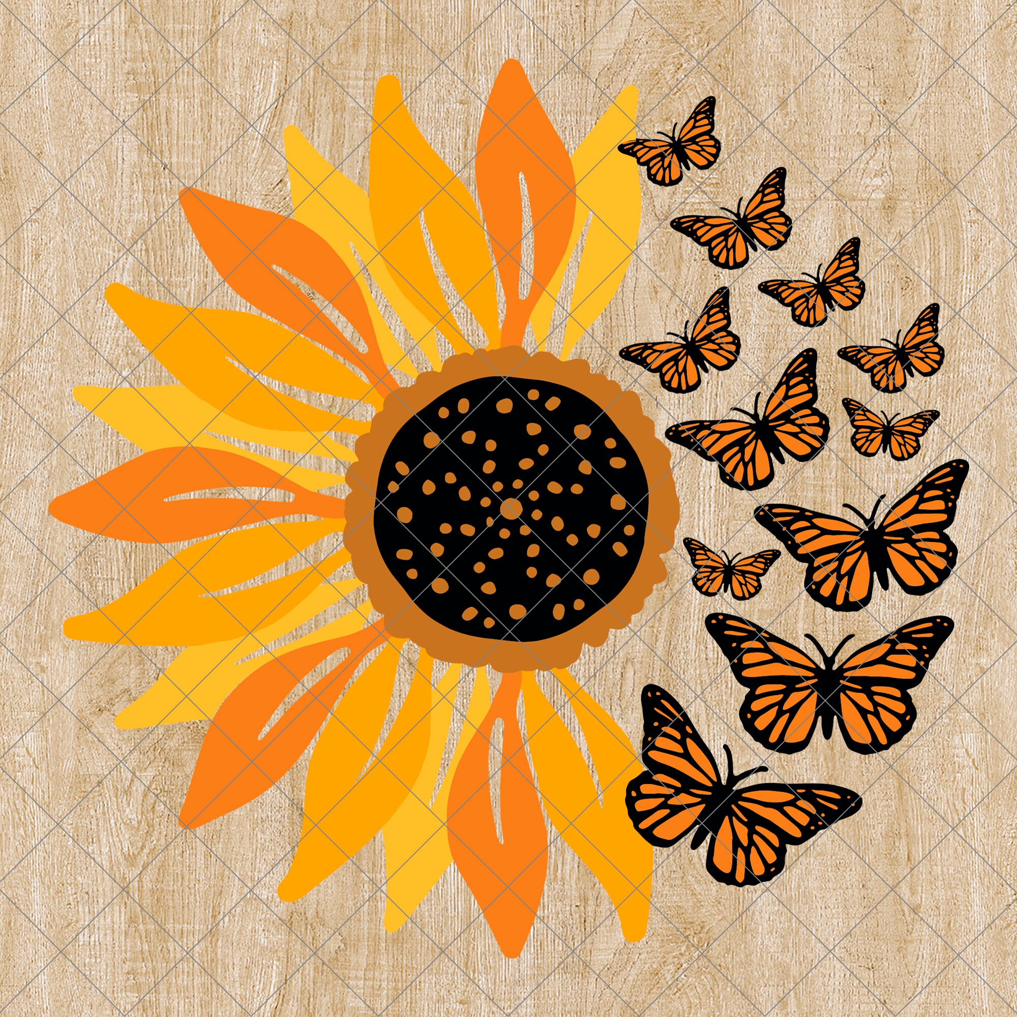 Download Sunflower Butterfly Svg Sunflower svg Butterfly svg | Etsy