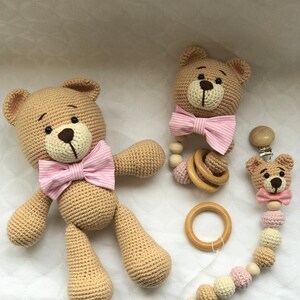 Amigurumi handmade Toys, baby gift set 3 pieces, Baby Toys, Newborn Toys, Handmade Doll, Sleep Friend, Natural Toys,Cotton Toys