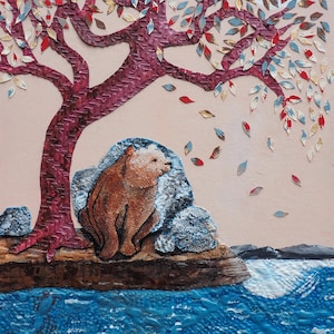 Bear Harbour. Print of a collage.