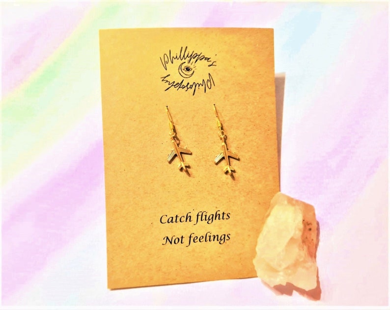 Plane Earrings Dangle Plane Jewellery Bon Voyage Card Break Up Gifts Funny Earrings Novelty Earrings Travel Gift Funny Gifts Cactus