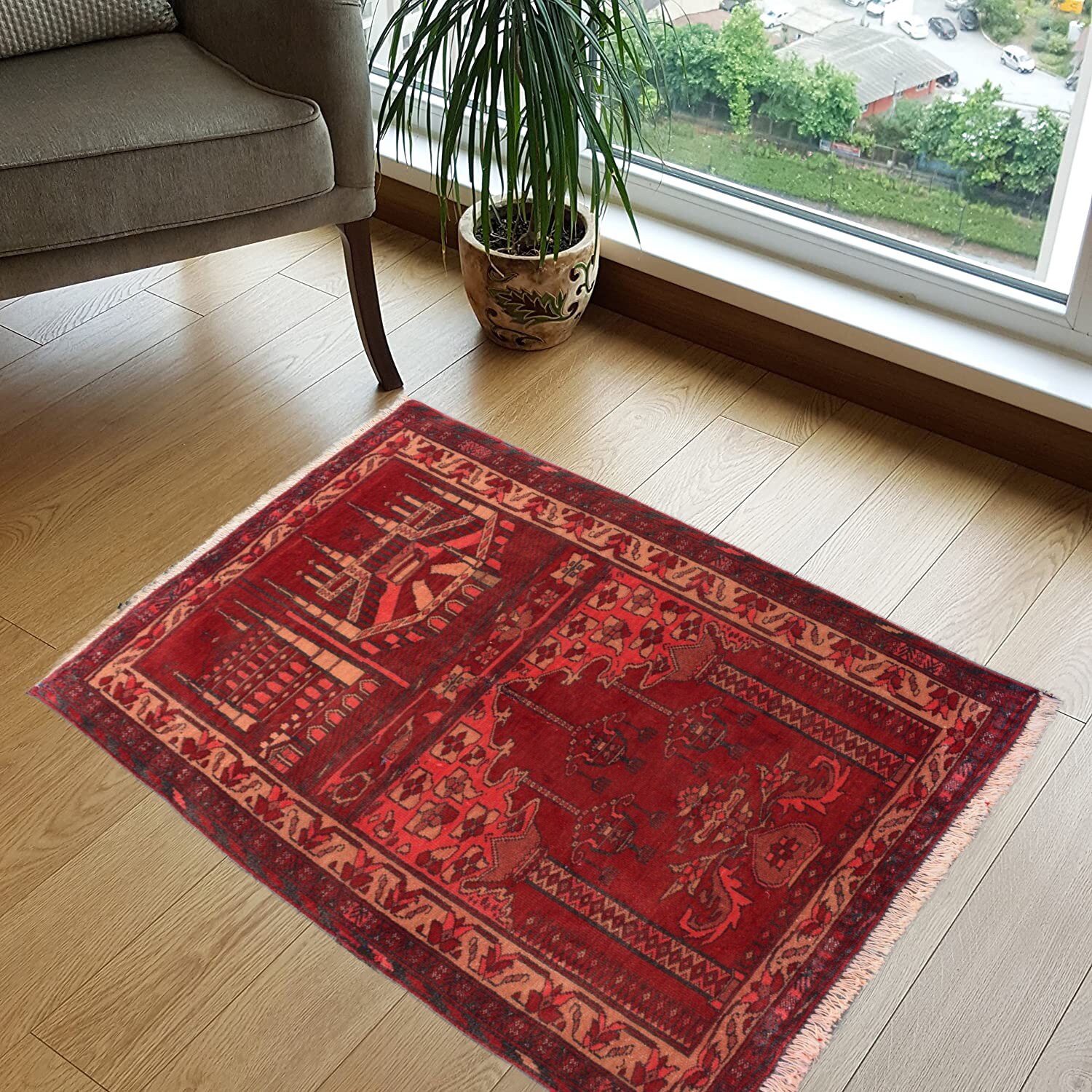 3.1 X 2.7 Ft Afghan Prayer Rug 100 Wool Rug Prayer Design Etsy