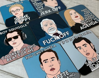 Succession Logan/Kendall/Roman/Shiv/Tom/Greg/Gerri Coasters 9x9cm