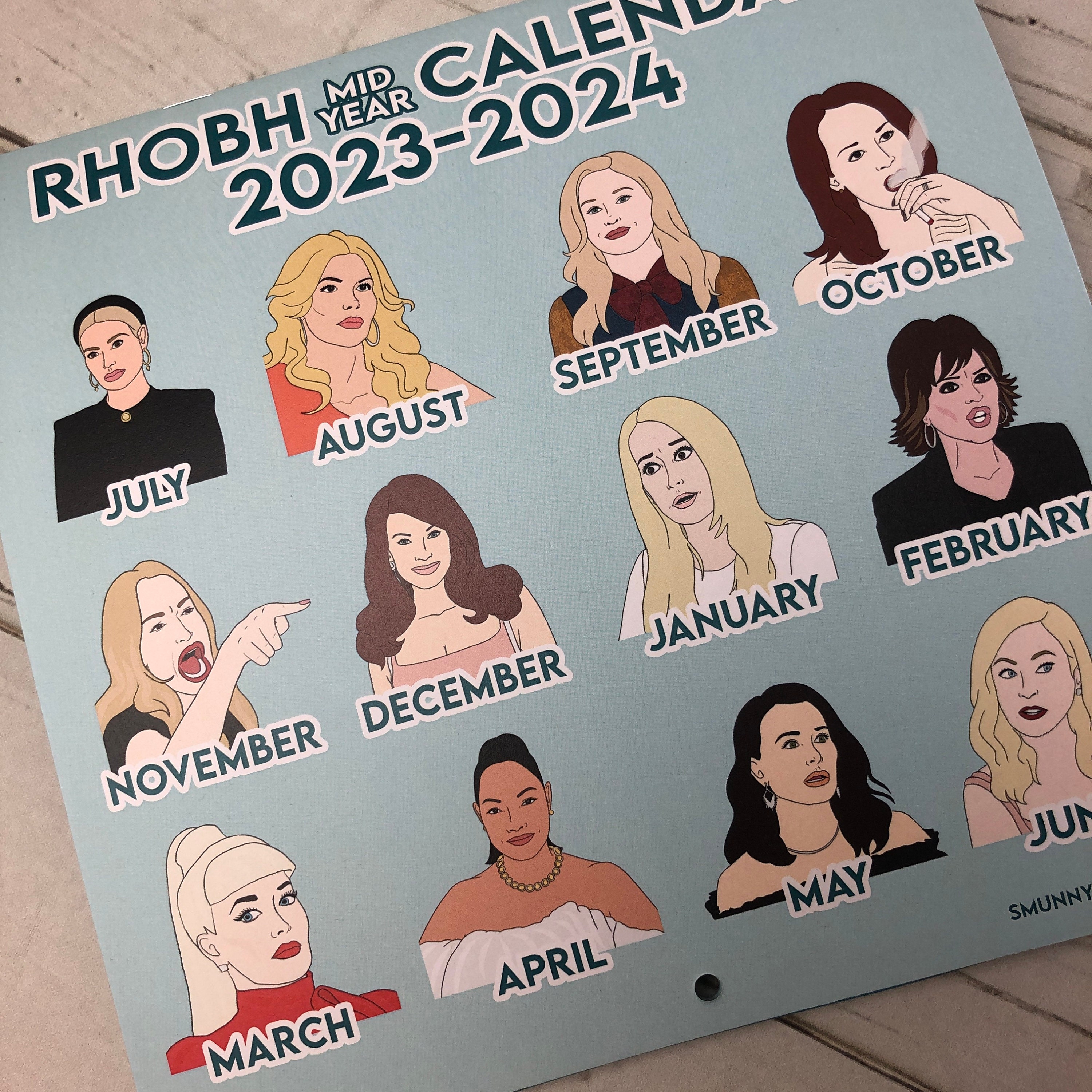 MID YEAR Calendar RHOBH Real Housewives of Beverly Hills - Etsy