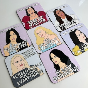 RHOSLC Dessous de verre Vraies femmes au foyer de Salt Lake City 9 x 9 cm Full Set of 7