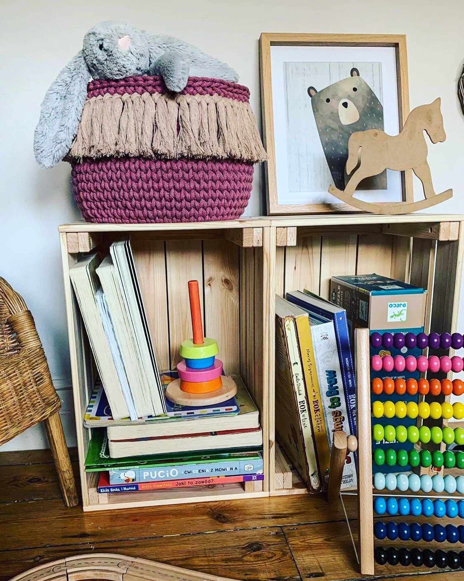 Boho Storage Basket Bohostyle Baskwt With Fringles Nursery Etsy UK