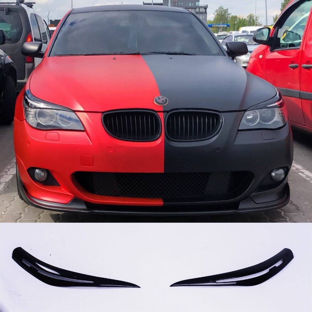 BMW 5 Series E60 E61 Headlight Eye Lid Brows Eyebrows Trim Cover 2pcs