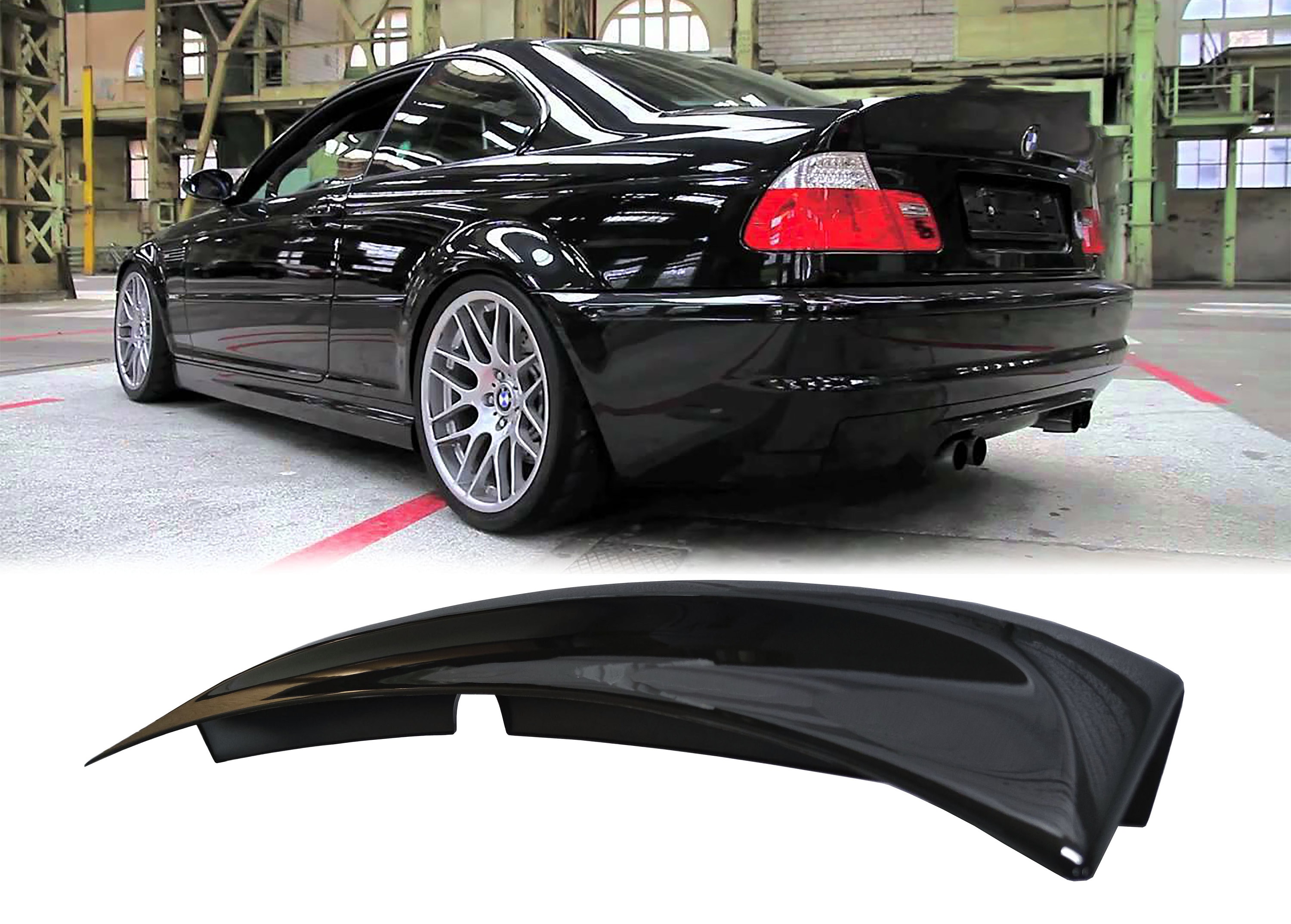 BMW E46 1997-2006 Coupé Kotflügel Trunk Spoiler Ducktail Lip CSL Style 2  Türer by Lasscar - .de