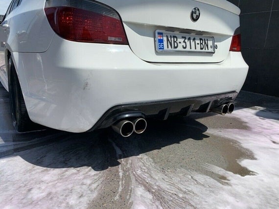 BMW E60 M-tech M Packet Rear Bumper Diffuser Splitter Lip Two Whips Unique  Design for BMW E60 M-tech Bumper 