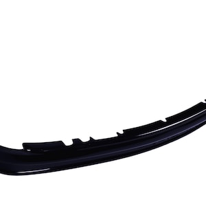 May include: A black plastic car bumper spoiler with a smooth, curved design.