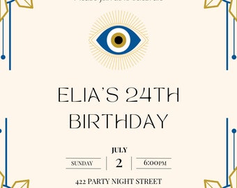 Evil Eye Modern Party Invitation