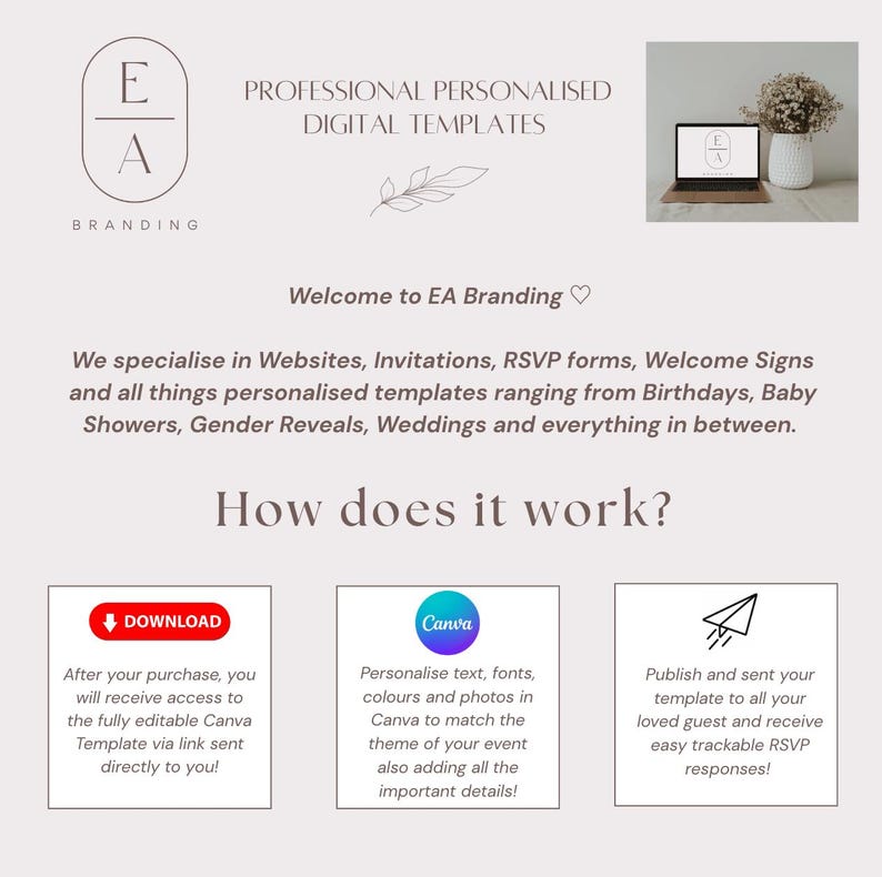 Minnie Mouse Modern/Boho Digital Invite Template image 4