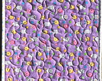 Easter Bunny Table Runner, Quilted Easter Bunny Table Runner, Easter Table Runner